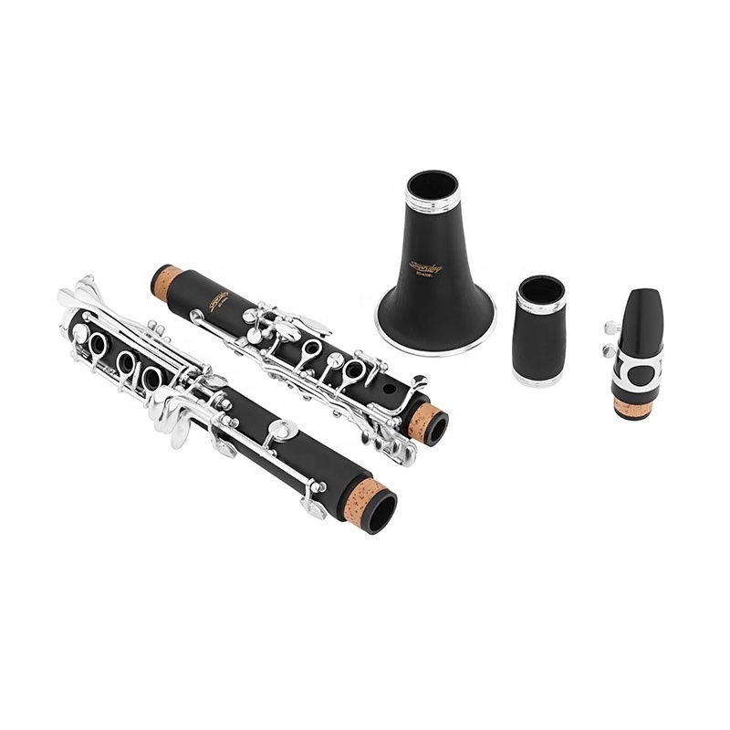 SEASOUND OEM High Quality Eb 17 Keys Clarinet ABS Plastic Body with Nickel Plated Bakelite Black Leather Case BB Tone JYCL302