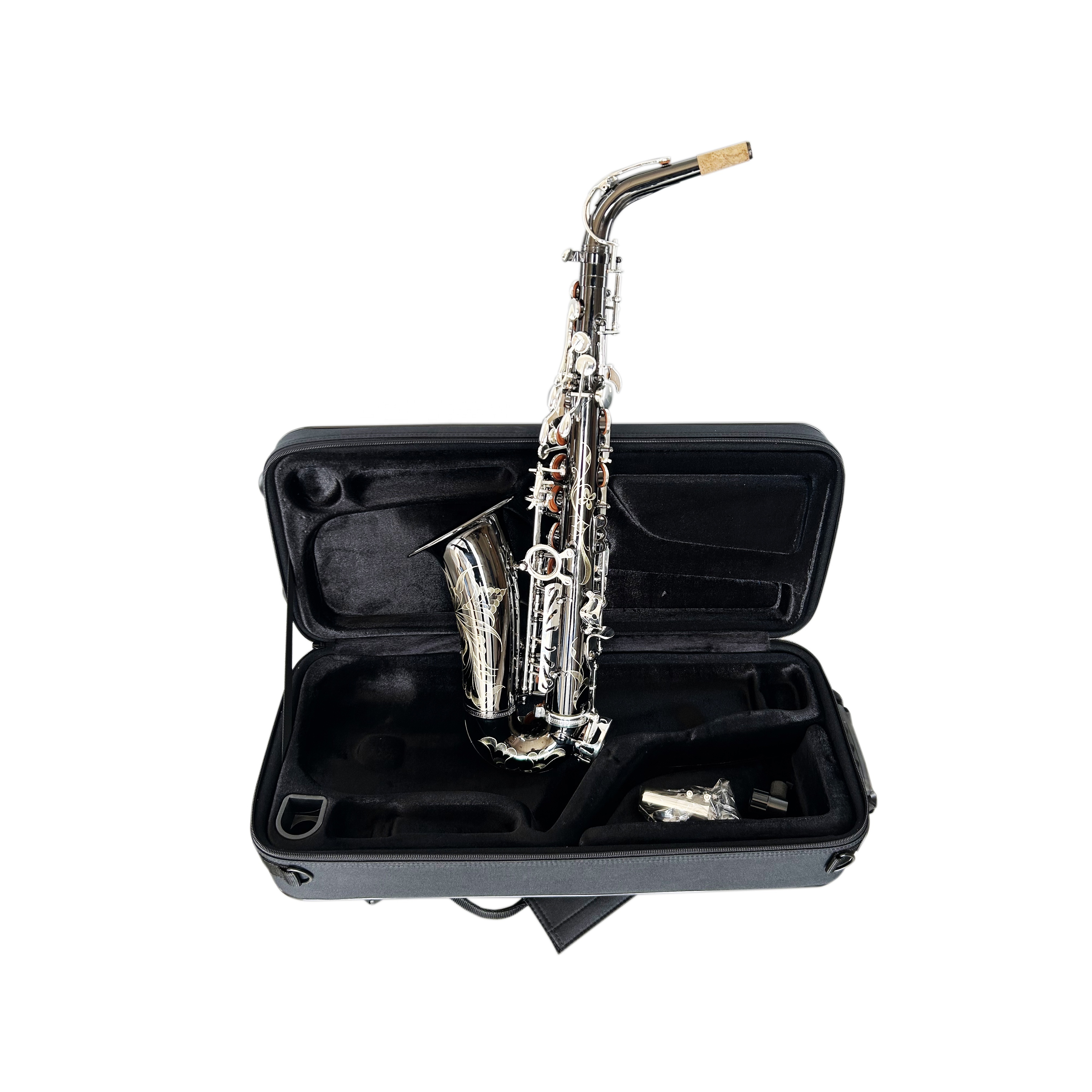 SEASOUND OEM Professional Black Nickel Body Silver Keys Alto Saxophone JYAS102DBNS