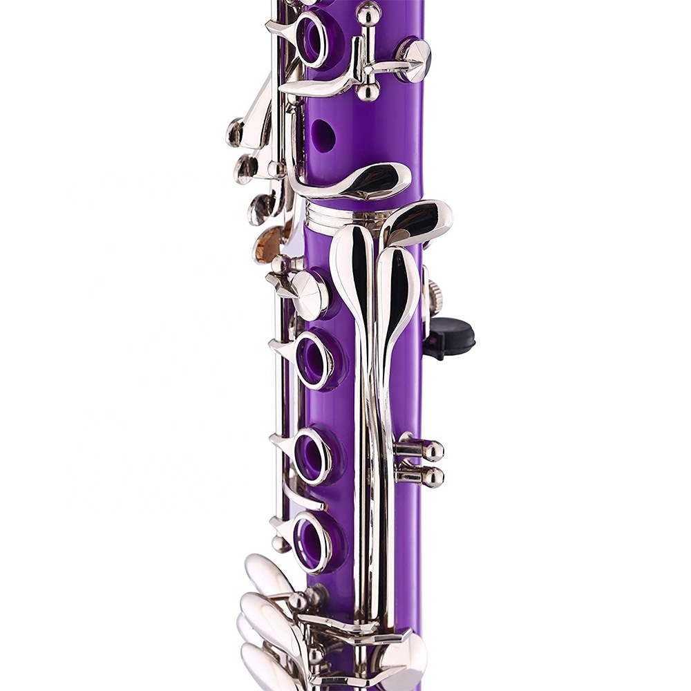 Seasound Factory OEM Cheap 17 Keys Plastic Body Purple Clarinet