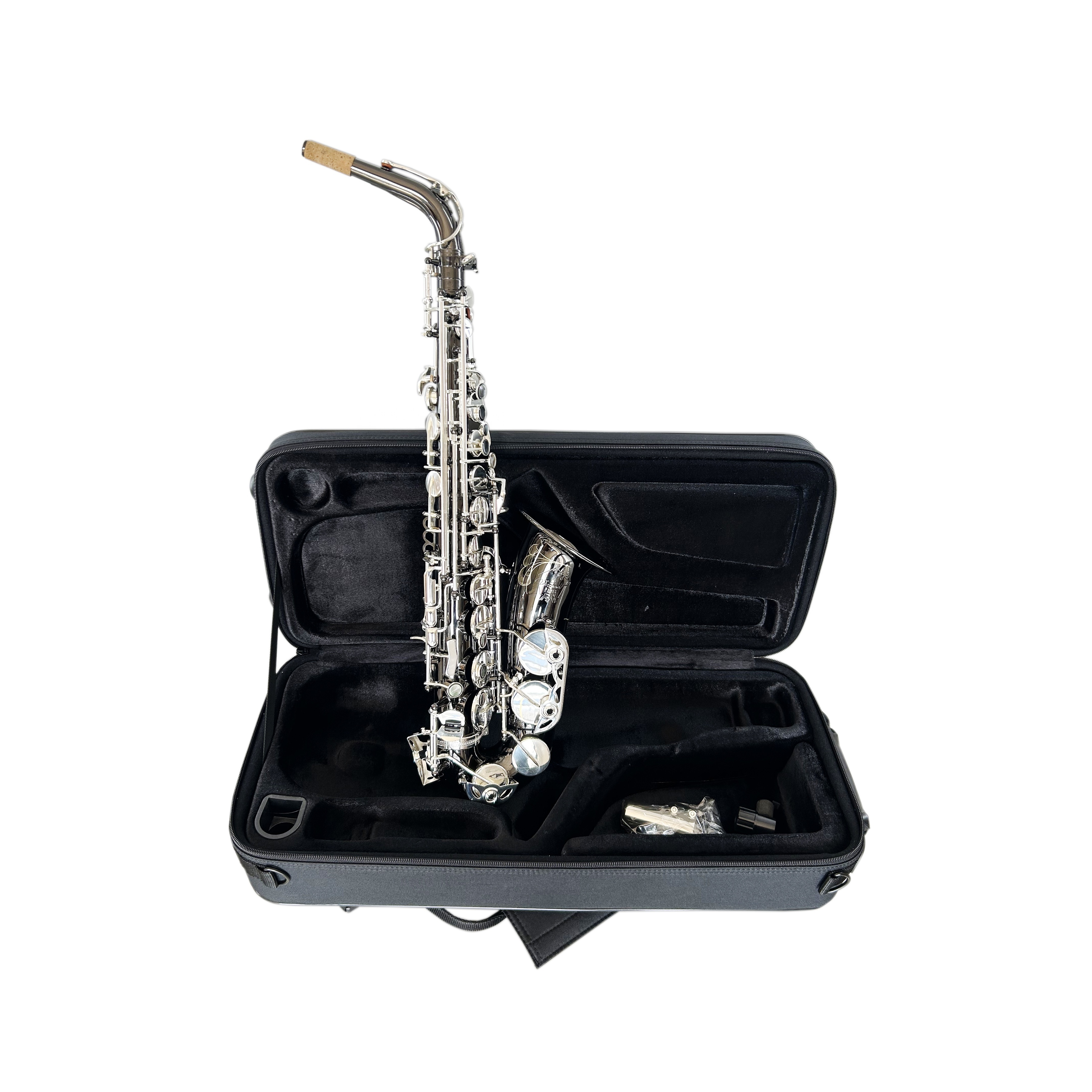 SEASOUND OEM Professional Black Nickel Body Silver Keys Alto Saxophone JYAS102DBNS