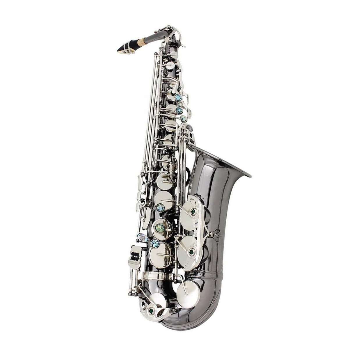 SEASOUND OEM Professional Black Nickel Body Silver Keys Alto Saxophone JYAS102DBNS