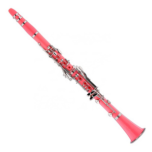 Body Pink Clarinet Leather Case Seasound Factory OEM Cheap Bb 17 Keys Plastic ABS Plastic Nickel Plated Engraved ABS Resin Red