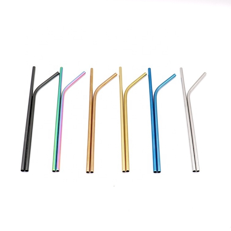 8mm Custom Logo Reusable Cocktail Stainless Steel Metal Drinking Straw