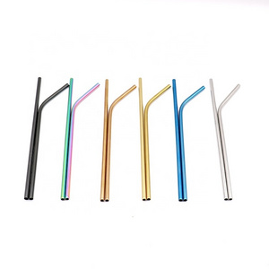 8mm Custom Logo Reusable Cocktail Stainless Steel Metal Drinking Straw