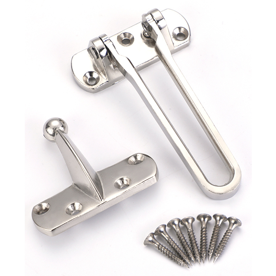 Zinc alloy large anti-theft clasp for hotel safety door hardware security chain door guard door bolt