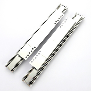 High Quality Full 3 Fold Damper Basket Telescopic Heavy Duty Hidden Bottom Mount Soft Closing Undermount Drawer Slide