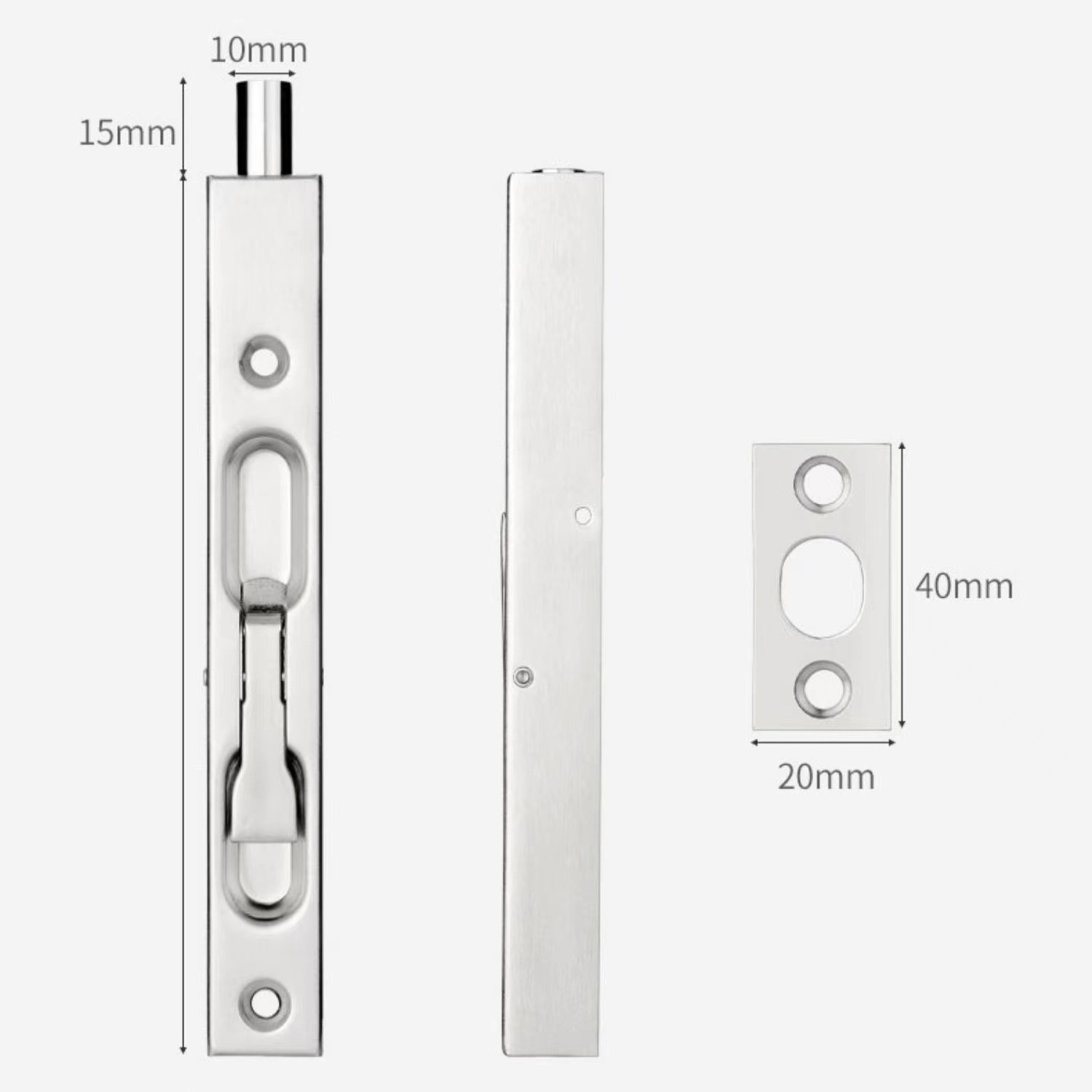 High Quality Stainless Steel Flush Door Bolt Lock Conceal Insert Flush Sliding Bolt