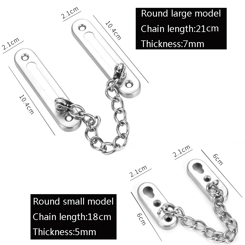 Door Guard Stainless Steel Security Door Chain For Home Hotel door bolt  latch