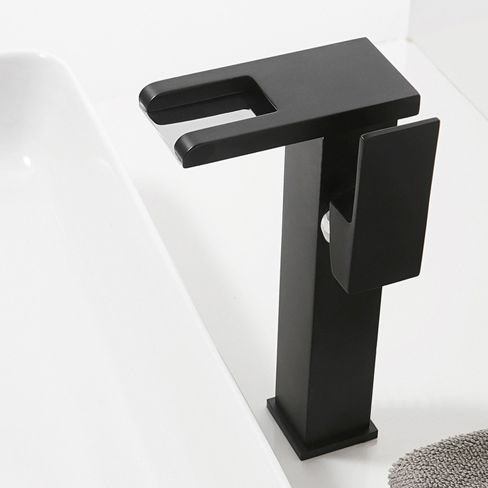 Modern Latest Design One-hole Brass Faucet Water Mixer Tap Bathroom Matt Grey Black Basin Faucet