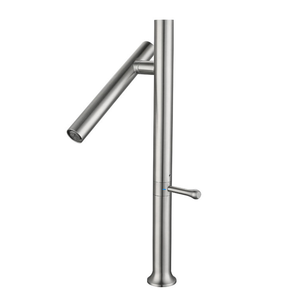 Modern simple 304 stainless steel washbasin faucet ceramic plate spool kitchen drawing faucet hot and cold