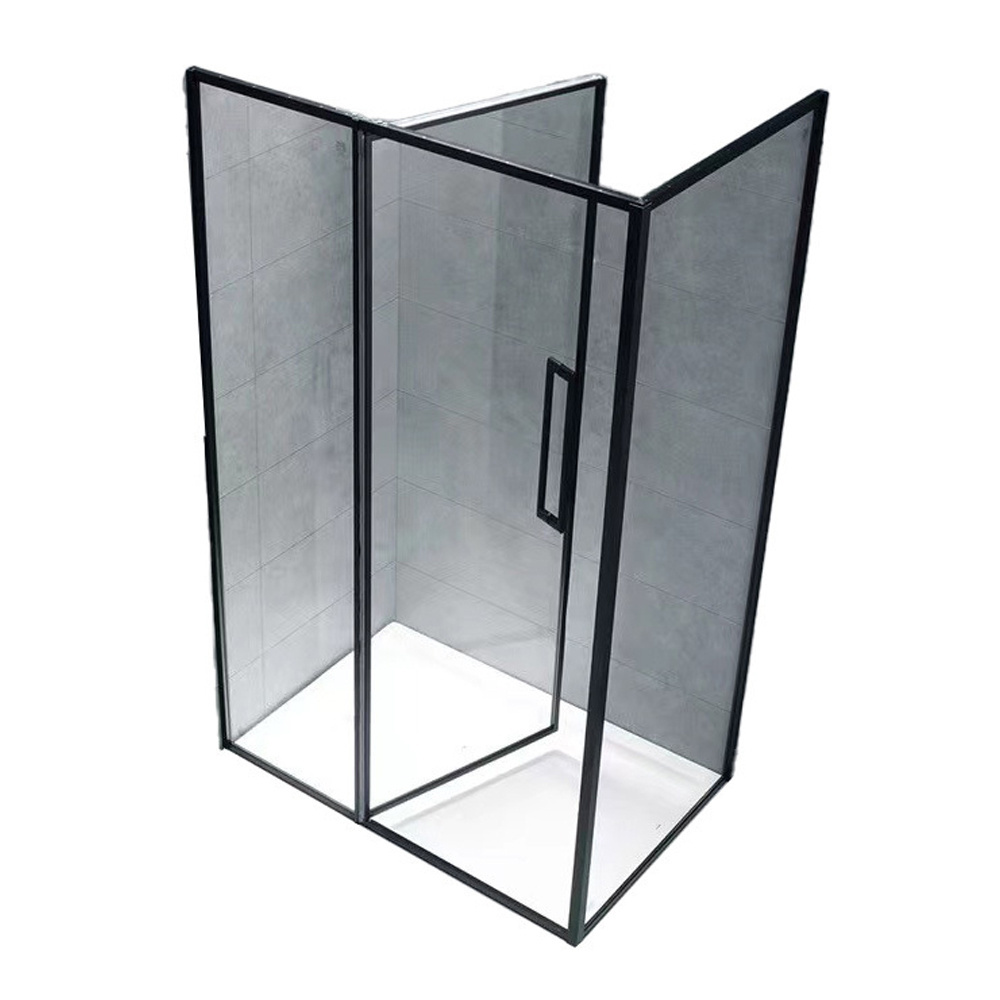 Bathroom Toilet Sit Glass Partition T Shape Shower Room Pivot Hinge Glass Door Accessories Sets