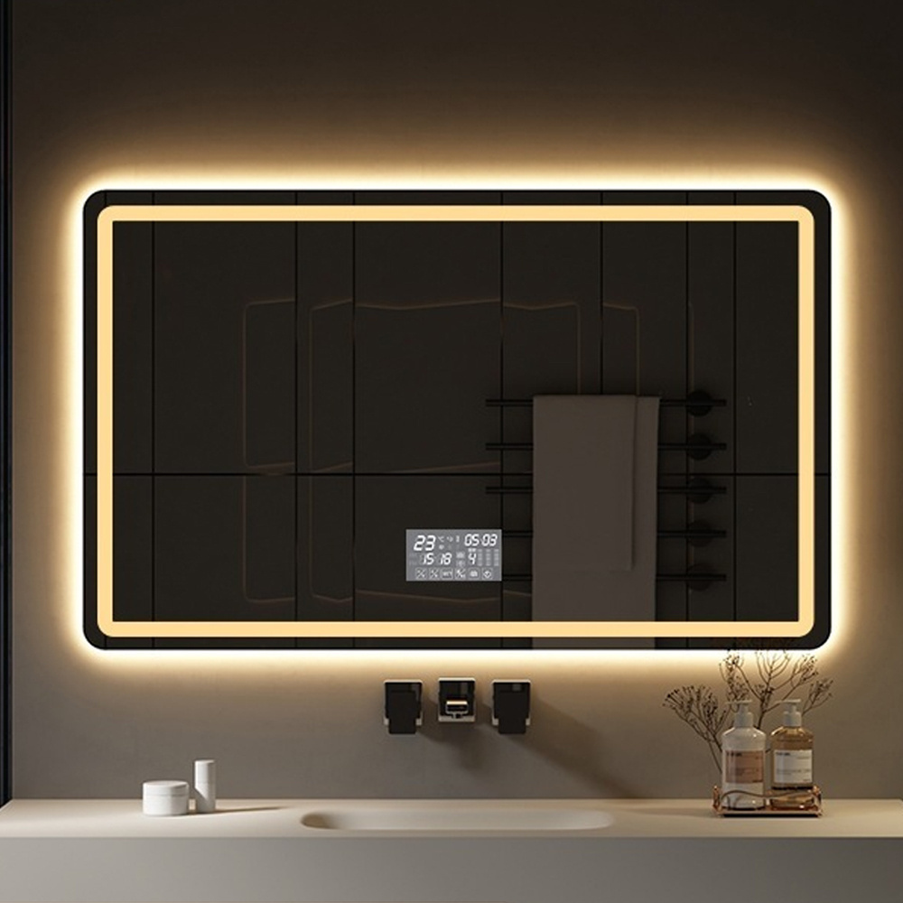 Apartment Hotel Smart Wall Hanging Bath Vanity Led Light Shower Mirror Espejo Inteligente Led Bathroom Mirror With Led Light