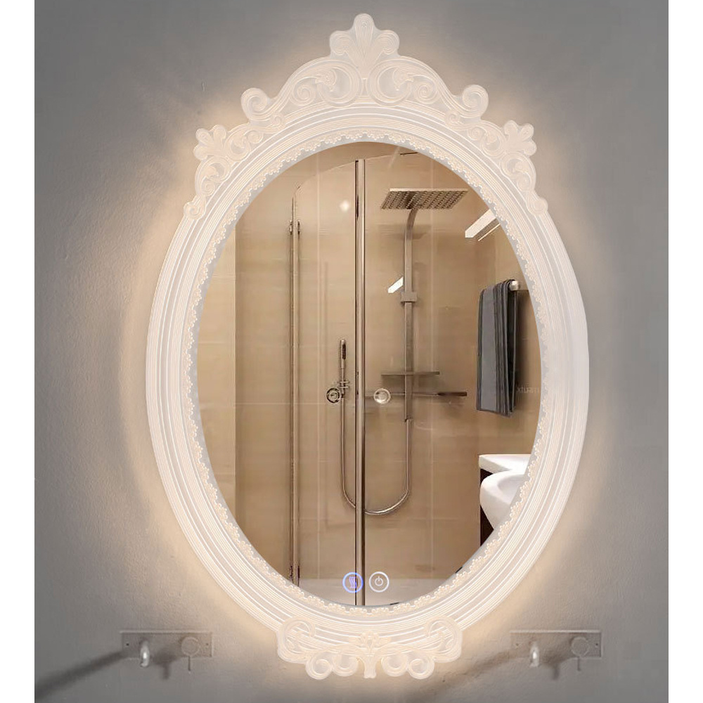 Diy Round Make Up Smart Bathroom Makeup Vanity Led Light Space Decorative Lighting Bathroom Anti-fog Touch Mirrors