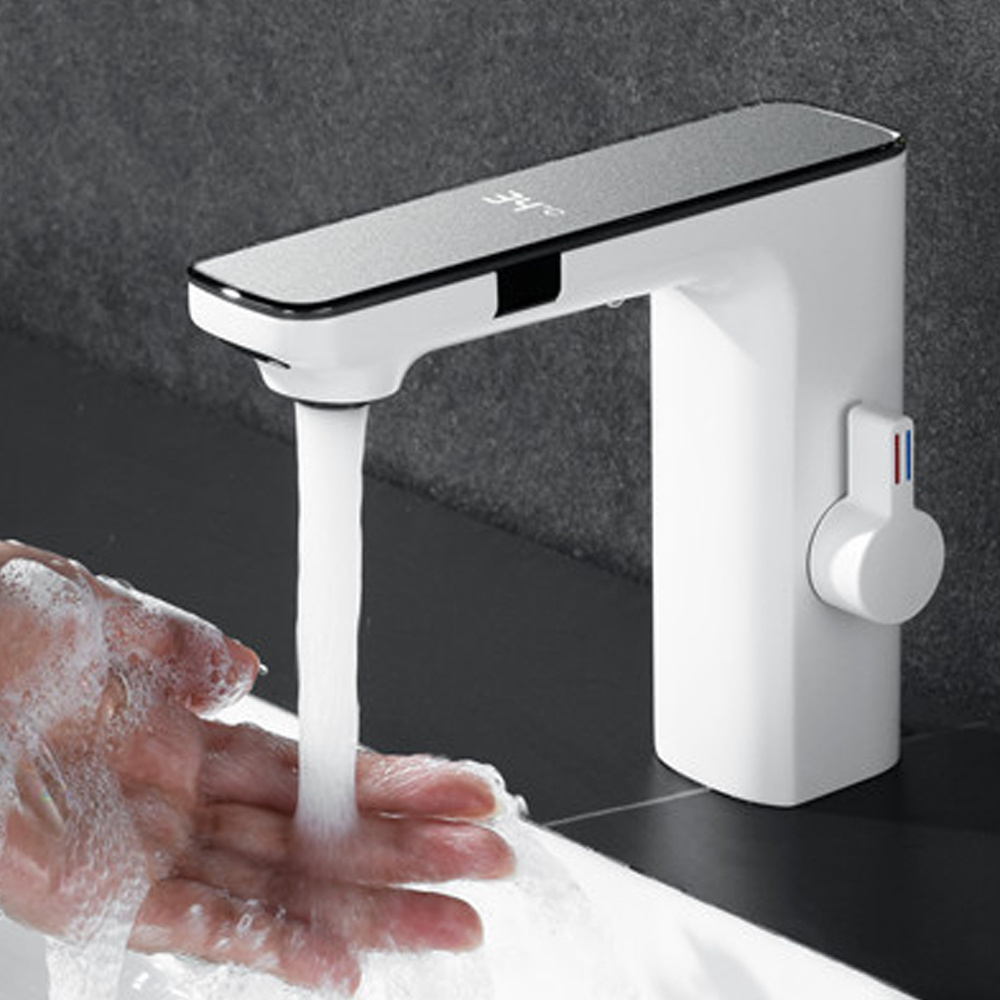 Smart Sensor Bathroom Basin Faucet Cold Hot Water Mixer Bathroom Sink Tub Tap Touchless Sensor Basin Faucet