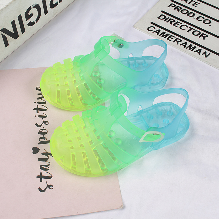 2022 Mini Helisha Neon Color Jelly Sandals Rubber Kids Boys and Girls Baby Toddler Kids Cute Girls Sandals Jelly Shoes