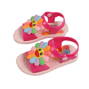 Summer new fashion children's baby flat bottom sunflower indoor and outdoor wear buckle back cool belt children's sandals