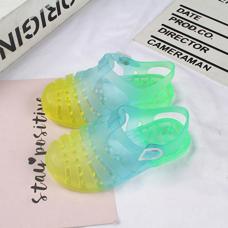 2022 Mini Helisha Neon Color Jelly Sandals Rubber Kids Boys and Girls Baby Toddler Kids Cute Girls Sandals Jelly Shoes