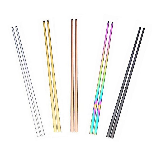 Wholesale Hot Selling Fashion Stainless steel Titanium color Korean Japanese Chinese Metal Chopsticks