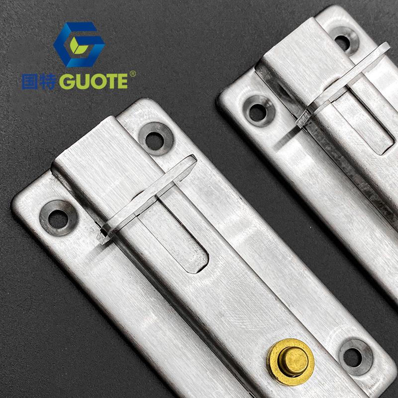 GUOTE  stainless steel automatic rebound button spring bolt gate bolt for composite doors safety door lock