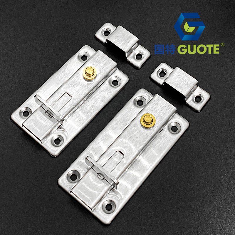 GUOTE  stainless steel automatic rebound button spring bolt gate bolt for composite doors safety door lock