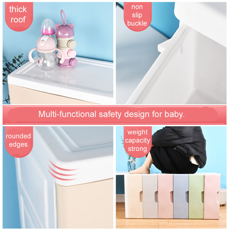 Modern Household Furniture Bedroom 3 4 5 6 Drawer Detachable Combination Plastic Baby Children Wardrobe Storage Cabinet