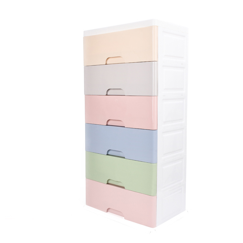 6 Tiers Baby Toy Storage Container Kitchen Cupboard Plastic Chest Of Drawers Clothes Storage Cabinet