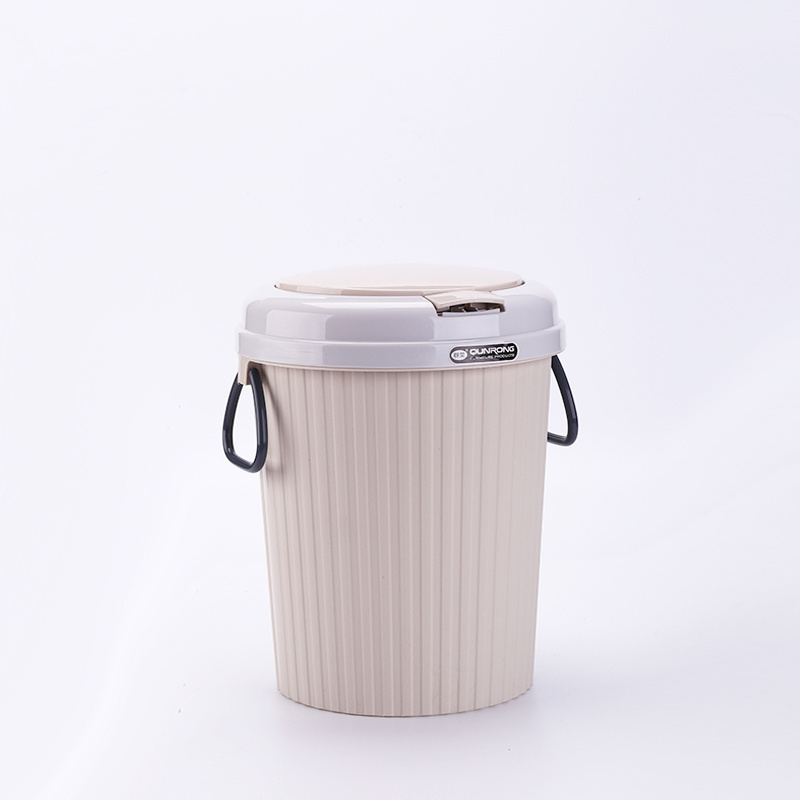 Household Garbage Can Press Pop-Up Lid Toilet Dustbin Small Plastic Waste Bin Kitchen Trash Can