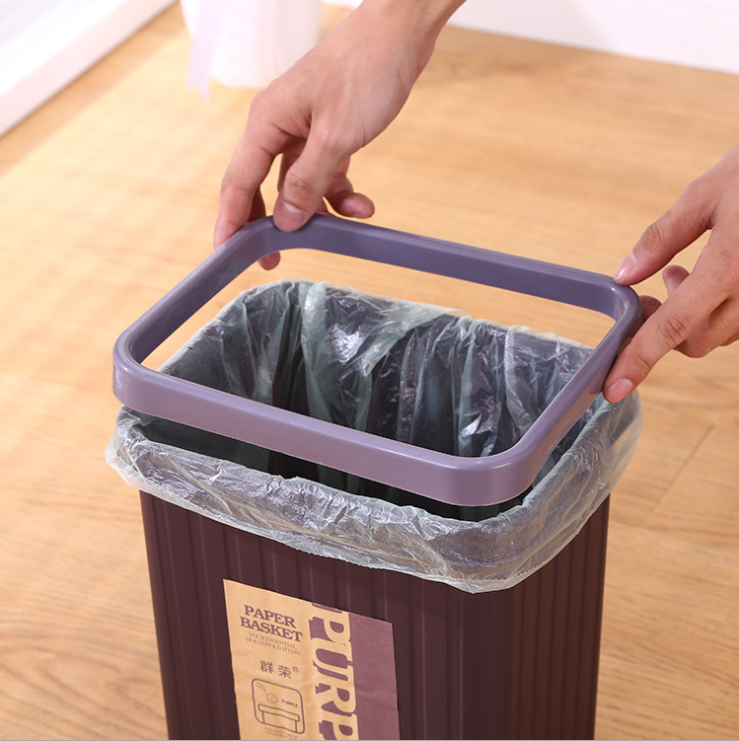 Small Indoor Dustbin Garbage Can Rectangular Black Bathroom Trash Can Plastic Kitchen Waste Bin