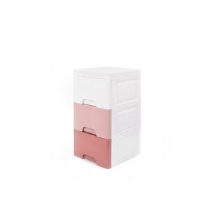 Durable Plastic Office Kitchen Sundries Pantry Cabinet 3 Tiers Bedroom Storage Chest of Drawers