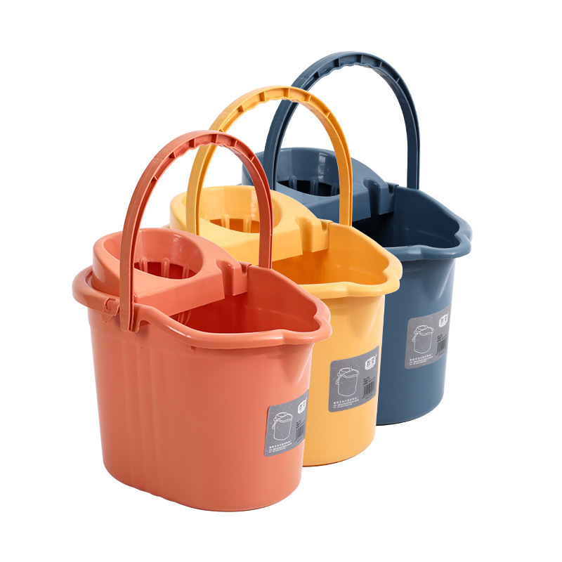 Customized 15 Litres PP Plastic Pink Mop Bucket And Wringer