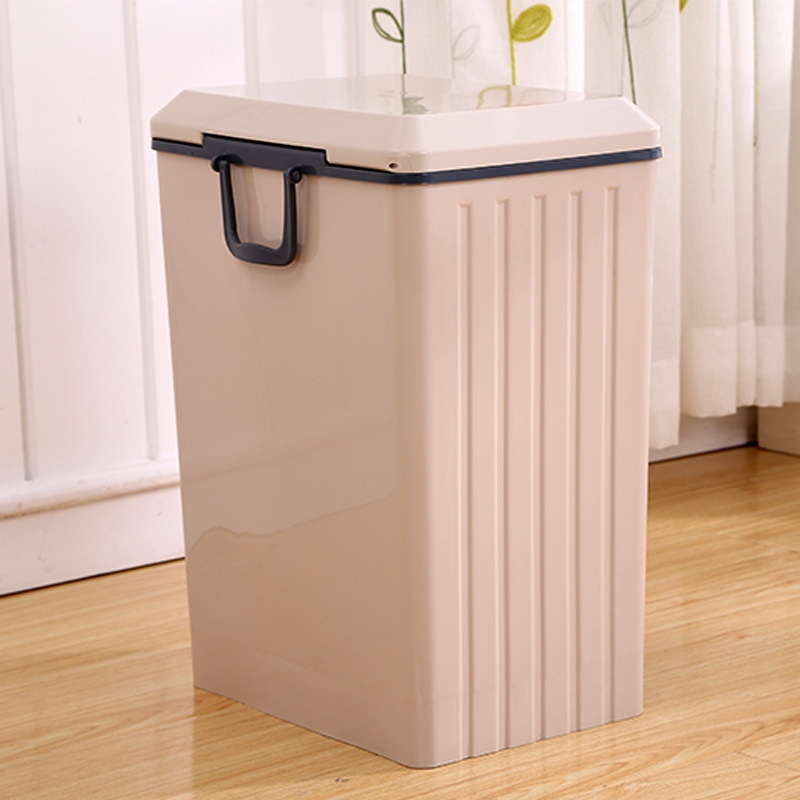 10L Foot Step Garbage Can Rectangular Dustbin Pedal Waste Bin Kitchen Plastic Trash Can