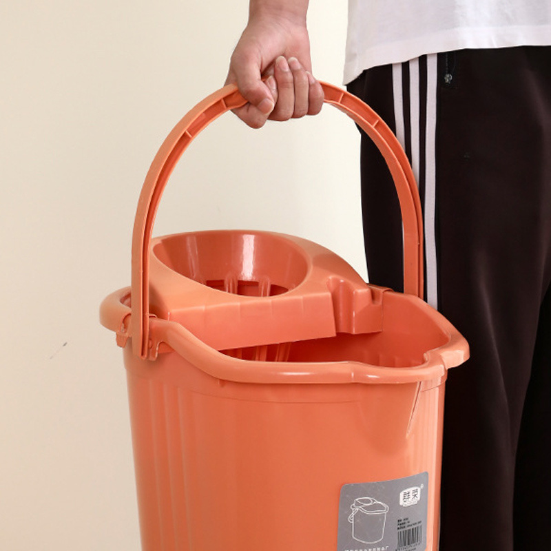 Customized 15 Litres PP Plastic Pink Mop Bucket And Wringer