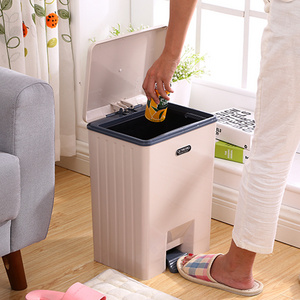 10L Foot Step Garbage Can Rectangular Dustbin Pedal Waste Bin Kitchen Plastic Trash Can