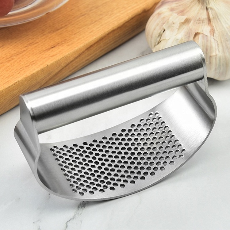 Manual Garlic Press Crusher Squeezer Masher Rocker Stainless Steel Kitchen Garlic Mincer