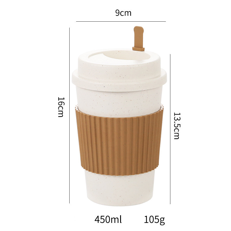 Wholesale Portable Small Reusable Coffee Cup Eco Friendly Custom Logo Travel Wheat Straw Fiber Coffee Mugs