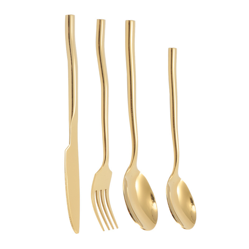 Quality products stainless steel 18/10  color handle Flatware in  gold Hotel  Cutlery set