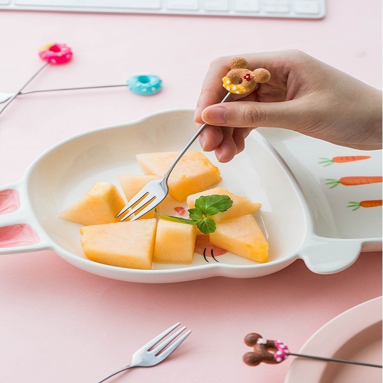 304 stainless steel cartoon fruit fork cute coffee spoon