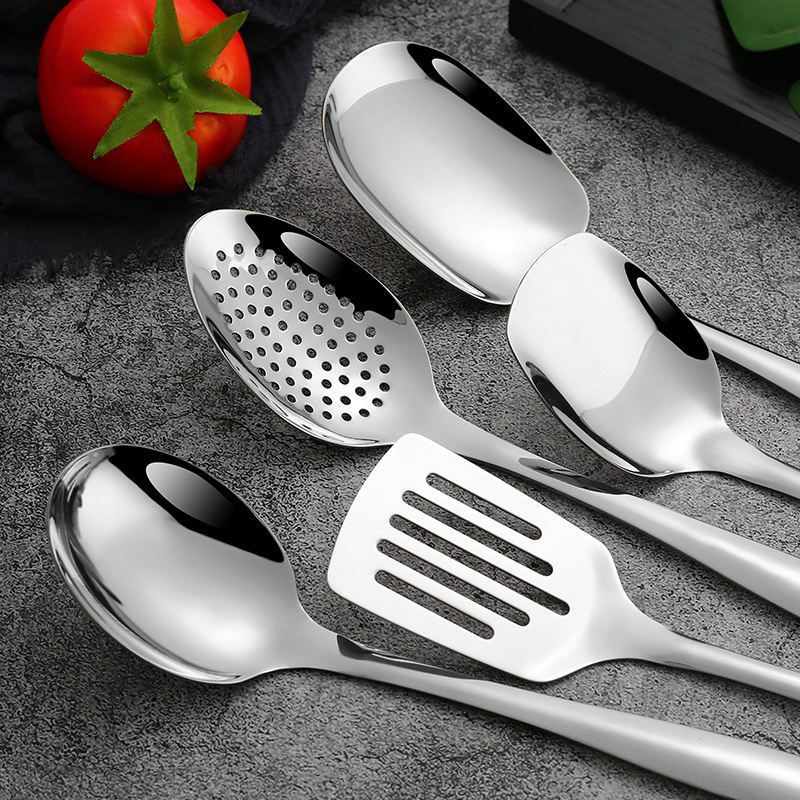 14Pcs Stainless Steel Kitchen Cooking Tools Serving Spoon And Fork Turner Big Soup Ladle Spoon Pizza Shovel Scoop Set