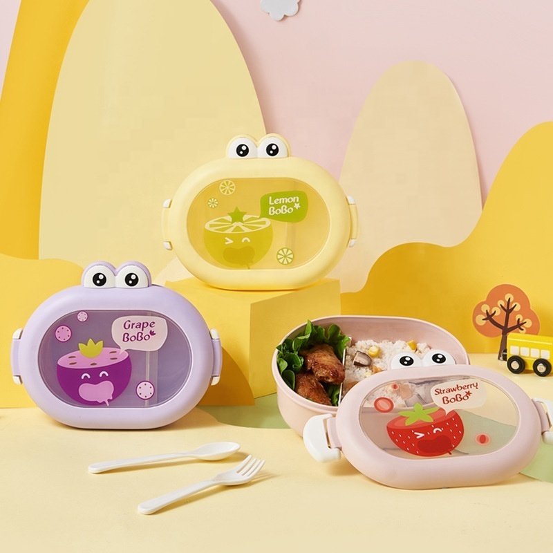 Colorful Cartoon Children Omie Box Lunch Food Grade Plastic Bento Lunch Box for Kids bpa free