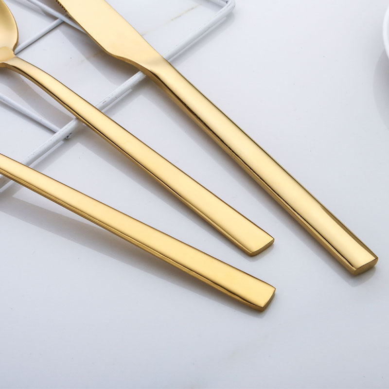 New Arrivals Bulk Steel Gold Flatware Wedding Spoon and Fork Set Stainless Steel Cutlery