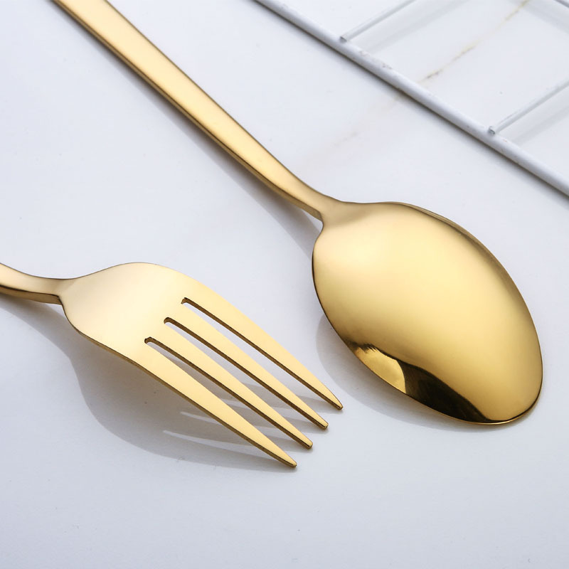 New Arrivals Bulk Steel Gold Flatware Wedding Spoon and Fork Set Stainless Steel Cutlery