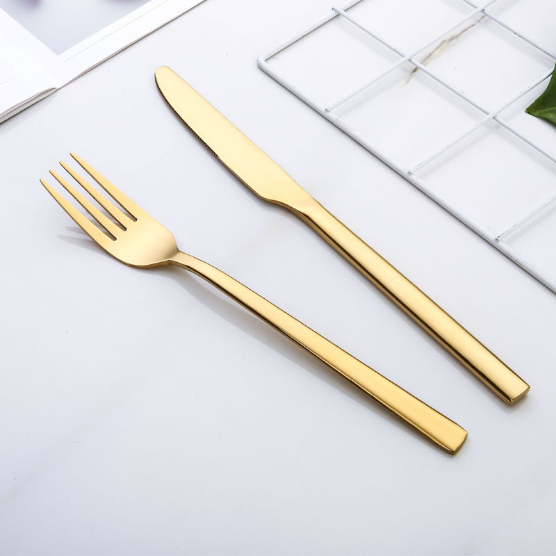 New Arrivals Bulk Steel Gold Flatware Wedding Spoon and Fork Set Stainless Steel Cutlery