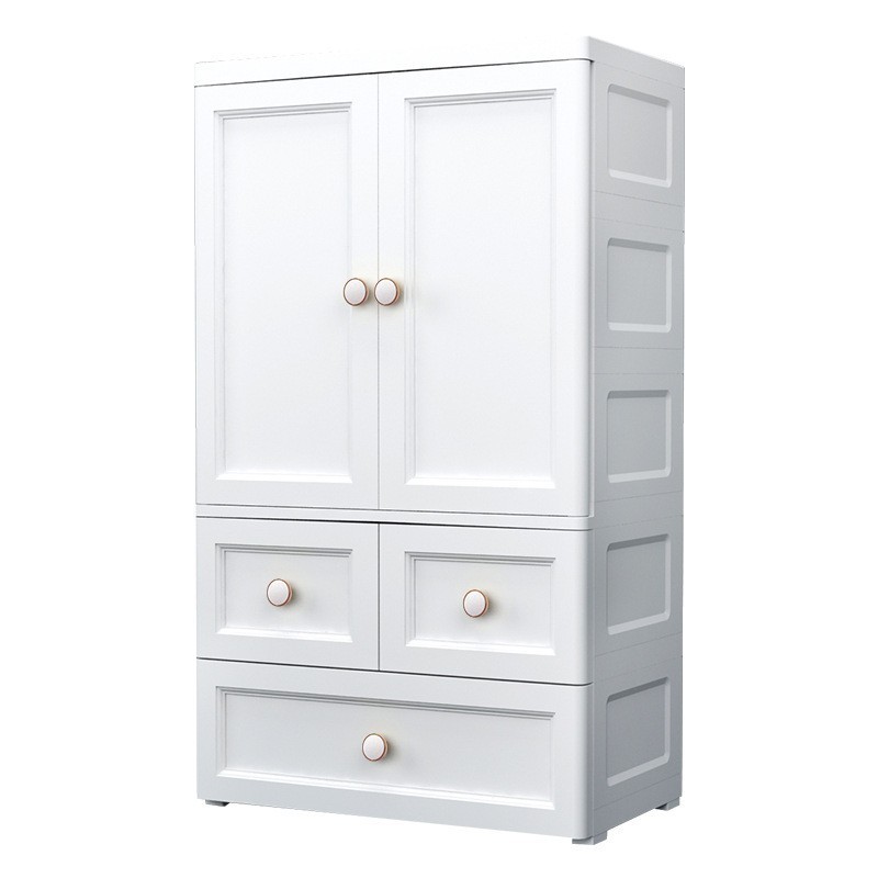 65cm wide double-doors large-capacity plastic wardrobe storage cabinet household storage closet