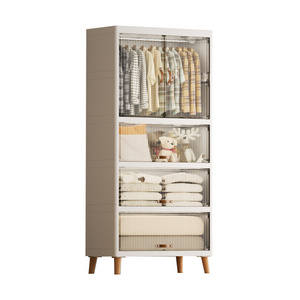 67/75cm wide clamshell and double-doors large-capacity plastic closet storage cabinet