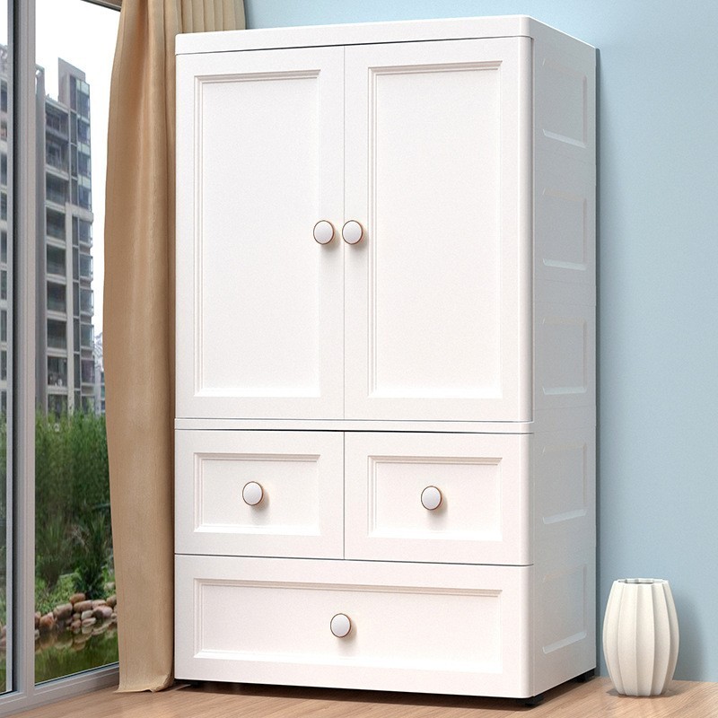 65cm wide double-doors large-capacity plastic wardrobe storage cabinet household storage closet