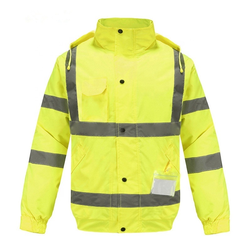 High Visibility Work Cloth Long Sleeve Waterproof Multicolor Safety Reflective Construction Jacket