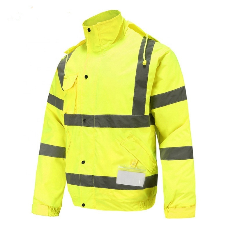 High Visibility Work Cloth Long Sleeve Waterproof Multicolor Safety Reflective Construction Jacket