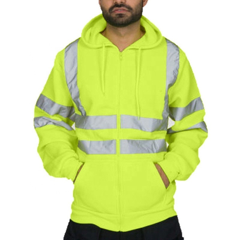 Zipper Front Reflective Flame Resistant FR Welding Hi Vis Hoodie Reflective Safety Clothing Insulated Men's Jacket