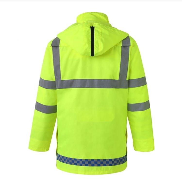 Hot Sale Road Reflective Safety Clothing Insulated Men's Jacket Winter Waterproof Work Wear Hi Vis Reflective Hood