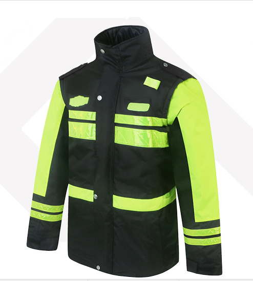 Hot Sale Road Reflective Safety Clothing Insulated Men's Jacket Winter Waterproof Work Wear Hi Vis Reflective Hood